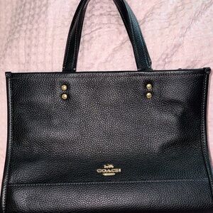 Coach Black Pebbled Leather Tote